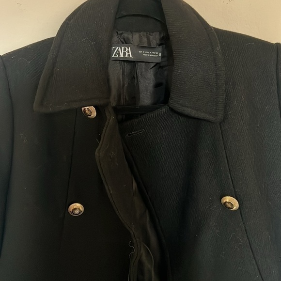 Zara Gold Button Wool Coat size s Peacoat button - Picture 9 of 11